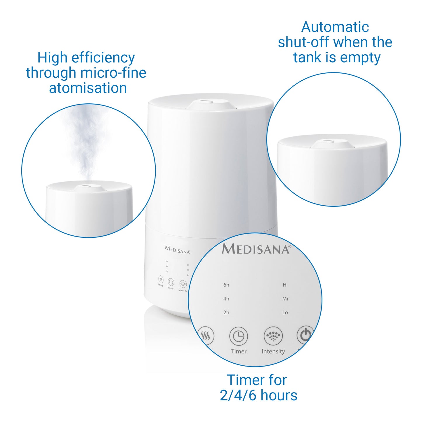 Medisana AH 661 Air Humidifier With Pre-Heating (3.5L Water Tank)