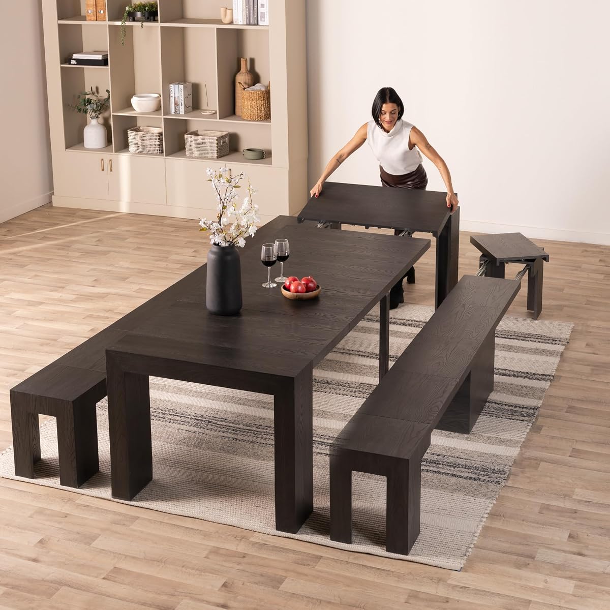 Transformer Table - Solid Wood Extendable Dining Table (Seats 2-12)